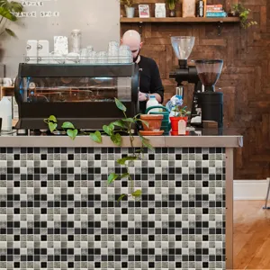 Waterproof mosaic tile sticker for kitchen bathroom wall decoration and furniture renovation.