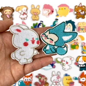 Cute cartoon embroidered patches self adhesive iron on clothing backpack and DIY decor items