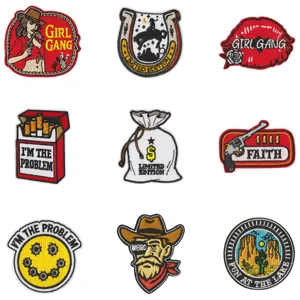 Toppe Ricamate Cowboy Occidentale Stile Punk Vintage Distintivi in Tessuto per Abbigliamento Giacche Zaino Decorazione Fai-da-Te