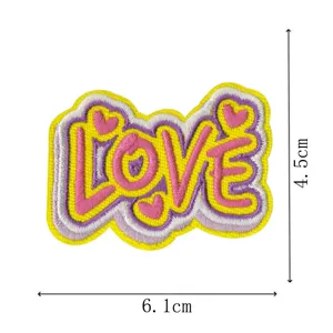 LOVE Stickaufnäher Applikation zum Aufbügeln bunte Buchstaben Aufnäher Deko DIY Zubehör