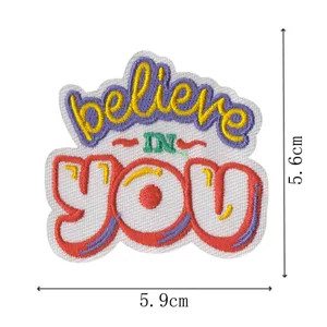 Inspirierende Zitate Stickerei Aufnäher für Kleidung Dekoration, detaillierte Abzeichen.
