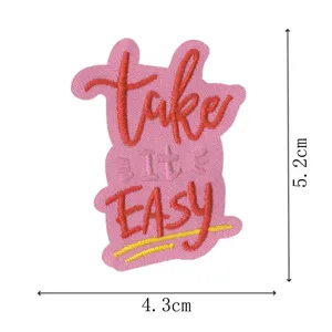 Bestickter inspirierender Stoffaufnäher Kleidung Deko Abzeichen zum Aufbügeln 5,2x4,3cm