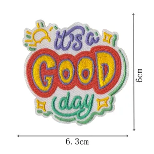 Motivationsstickerei Aufnäher für Kleidung DIY Aufbügeln bunte Buchstaben Abzeichen.