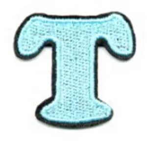Light blue letter T embroidered patch badge for clothing DIY apparel accessories 1pc