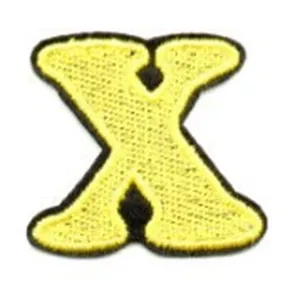 Yellow letter X embroidery patch embroidered badge clothing accessory DIY patch applique
