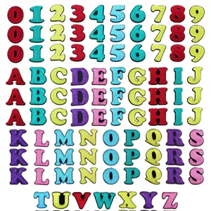 Computer Embroidery Colorful Letters Numbers Patches Iron On Sew On Clothing DIY Repair Applique Badges Accessories