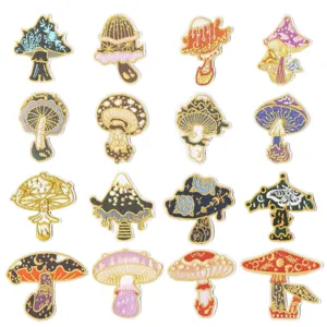 Botanical Mushroom Embroidered Patches Iron On Applique Badge For Clothing Jacket Backpack DIY Decorative Sewing Craft