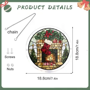 Kerstsok Acryl Puzzel Hangende Plaque Raamdecoratie met Ketting en Schroeven.