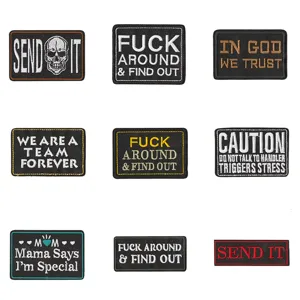 Tactical Embroidered Patches Slogan Military Morale Badge Applique Iron On Sew On Patches For Clothing Hats Backpacks
