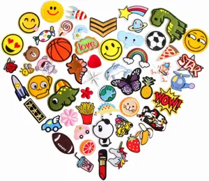 Cartoon Anime Embroidery Patches Iron On Badges Cute Animal Fruit DIY Decorative Appliques For Bags Hats
