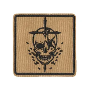 Écusson brodé tactique tête de mort patch morale militaire pour sacs à dos vêtements.