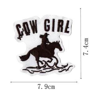 Toppa ricamata cowgirl cowboy stile western distintivo decorativo per giacca vestiti