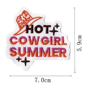 Toppa ricamata western cowboy hot cowgirl summer distintivo decorativo per vestiti