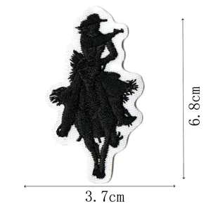 Toppa ricamata cowboy western, distintivo giacca cavallo, applicazione termoadesiva