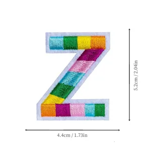 Colorful Z letter embroidered patch for clothing DIY decoration school uniform accessory