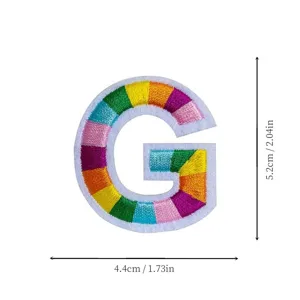 Colorful embroidered letter G patch iron on fabric badge clothing accessory DIY decoration