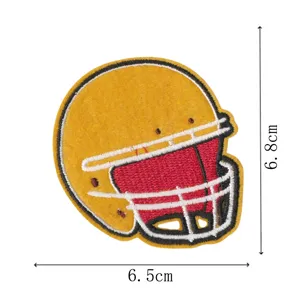Football helmet embroidered patch DIY clothing accessory decorative applique 6.5x6.8cm