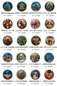 Insegna sospesa in acrilico di Natale stile vetrata decorazione finestra vetrina prodotti