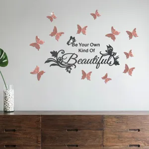 DIY 3D Acrylic Butterfly Wall Stickers Mirror Surface Wall Decals Home Decor Art Quote New