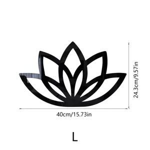 Lotus mirror wall sticker detail view showing 40x24.3cm dimensions and size L specification.