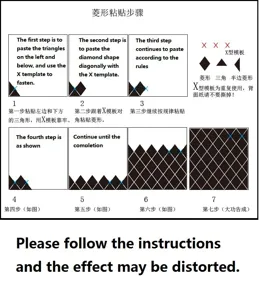 Installation guide and step-by-step instructions for diamond acrylic mirror wall stickers.