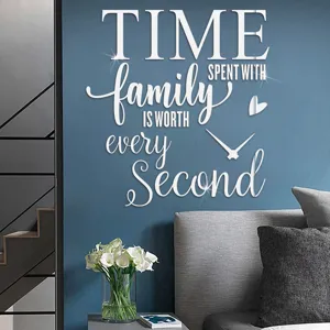 Family English Quote Mirror Acrylic Wall Sticker Waterproof Self-Adhesive Art Decal For Living Room Bedroom Home Decor
