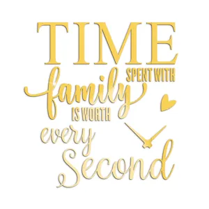Golden acrylic mirror wall sticker quote, family home decor lettering art decal for room.