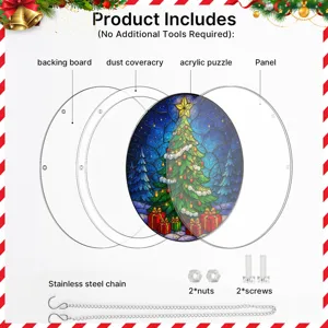 Kerstboom acryl puzzel hangend bord componenten display detail accessoire set