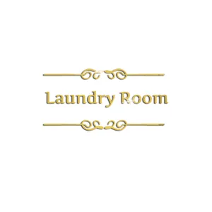 Χρυσό ακρυλικό αυτοκόλλητο τοίχου Laundry Room αδιάβροχο αυτοκόλλητο διακόσμηση σπιτιού