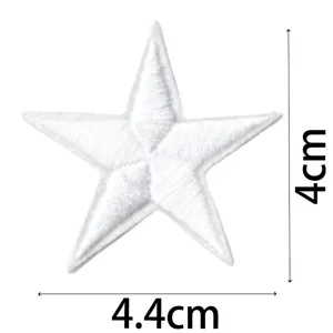 Étoile blanche brodée patch vêtement réparation accessoire DIY décoratif badge 4x4.4cm