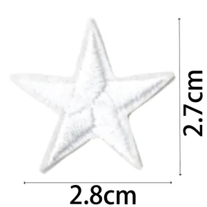 Étoile à cinq branches blanche brodée patch vêtement DIY réparation badge déco