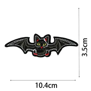 Halloween pipistrello toppa ricamata gotica spaventosa decorazione vestiti fai da te 3.5cm