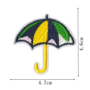Colorful umbrella embroidered patch DIY clothing accessory decorative badge sewing applique.