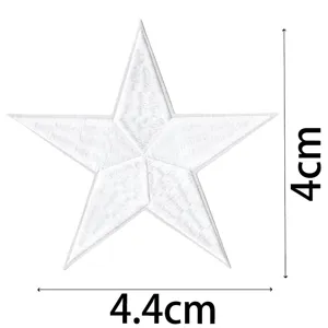 Écusson brodé en forme d'étoile blanche badge de vêtement thermocollant accessoire