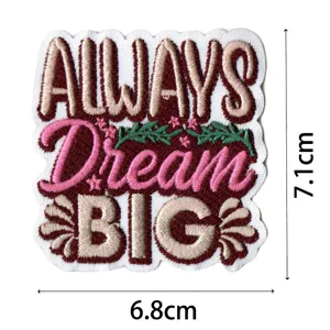 Detailed view of the motivational quote embroidered patch with neat stitching and clean edges.