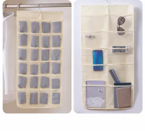 Bolsa de almacenamiento colgante de doble cara, organizador de malla transpirable para calcetines.