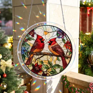 Rode kardinaal acryl zonvanger raamhangers kerst vakantie decoratieve hanger bord