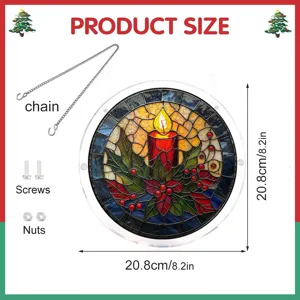 Kerstmis rode kaars acryl hangbord raamdecoratie detail specificatie maattabel