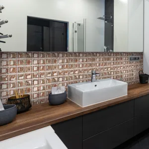 3D mosaic tile sticker waterproof removable self-adhesive wall decor for bathroom kitchen