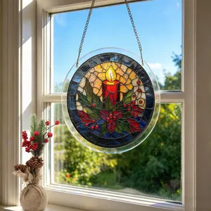 Kerst rode kaars acryl hangende raamdecoratie ornamenten voor de feestdagen thuis