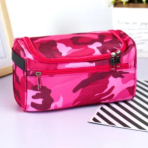 Rosa Camouflage Kulturtasche multifunktionale Kosmetiktasche für Reise und den Alltag.