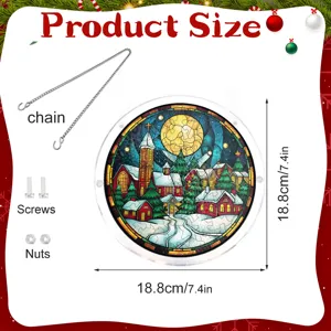 Kerst acryl hangende puzzel plaque met ketting en schroeven voor feestelijke raamdecoratie