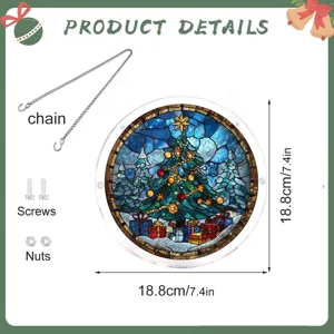 Kerstboom acryl hangend bord met ketting schroeven, feestelijke raamdecoratie 18.8cm