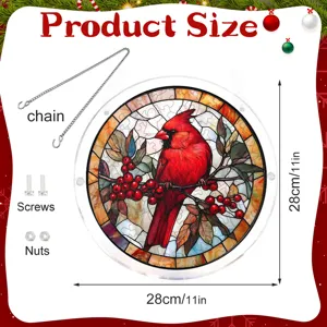 Mooie Prachtige Acryl Kardinaal Puzzel Hangbord Kerst Raam Decoratie Hanger 28cm Decor