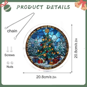 Kerstboom acryl puzzel hangend bord met ketting schroeven moeren raamdecoratie 20.8cm