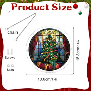 Kerst acryl boom hangende hanger met ketting schroeven 18.8cm feestelijke raamdecoratie