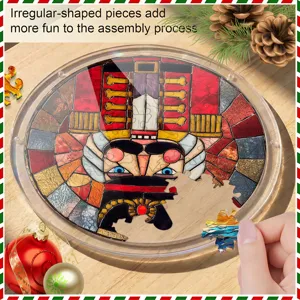 Decorazione per finestra targhetta da appendere puzzle acrilico schiaccianoci di Natale