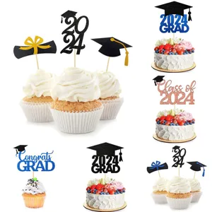 Aderezos Para Pasteles De Graduación Papel Con Purpurina Felicitaciones Grad Decoraciones De Pasteles Para Fiesta De Graduación