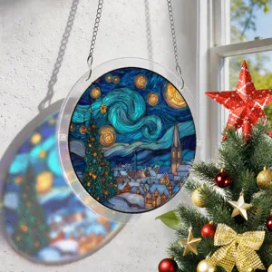 Kerst sterrenhemel acryl hangende decoratie, feestelijk raamhangers ornament voor thuis.