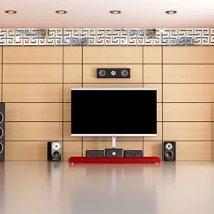 Adesivo murale specchio 3D acrilico bordo chiave greca per soffitto e decoro angolo